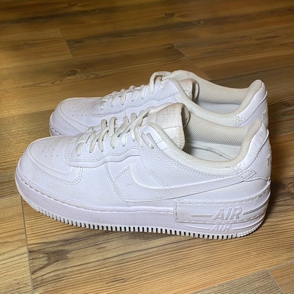 Nike Shoes - Nike Air Force 1 shadows Triple White Sneakers Size 9.5